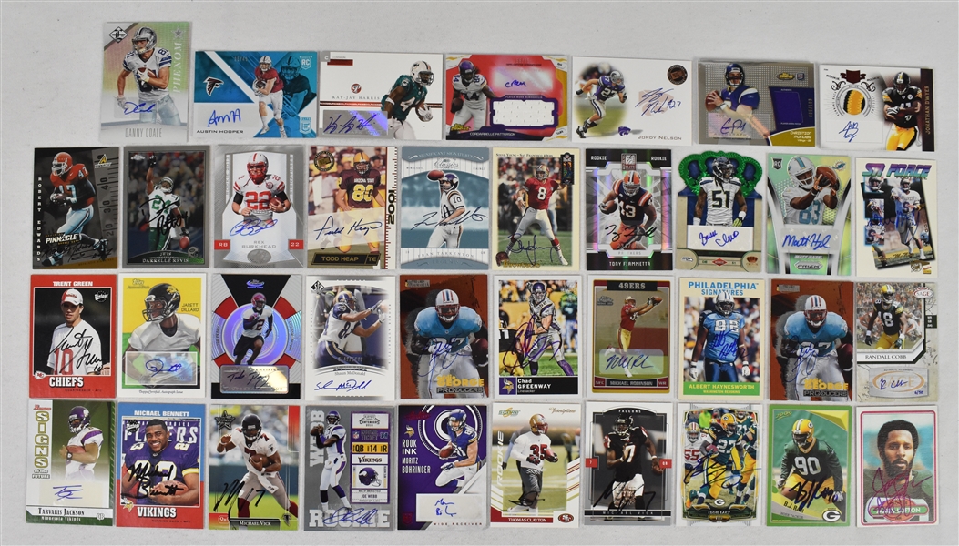 Collection of 37 Autographed Football Cards