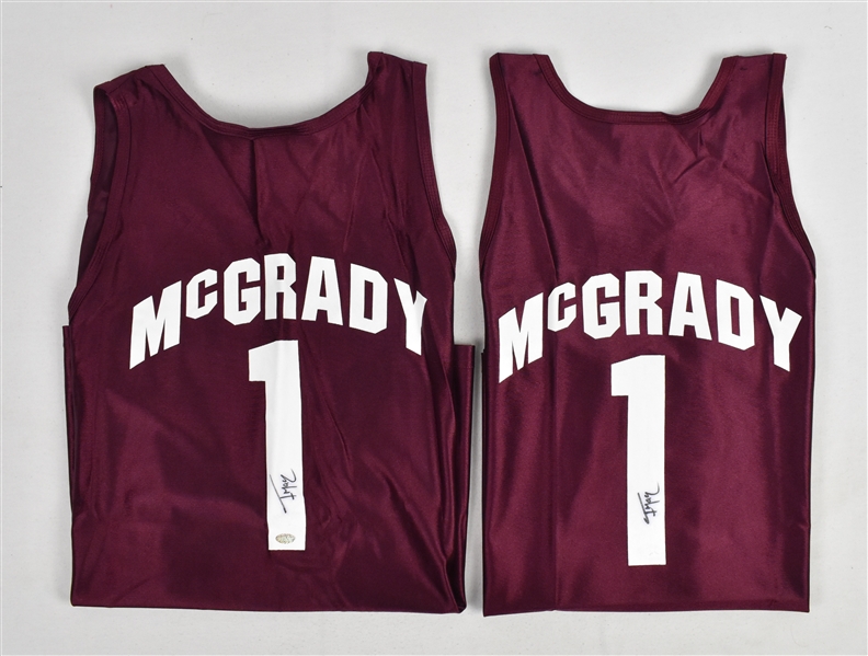 Tracy McGrady Lot of 2 Autographed High School Jerseys