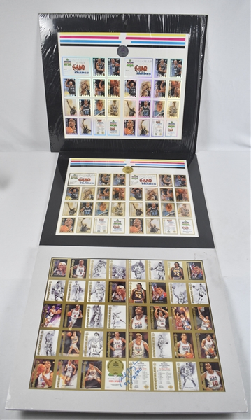 NBA 1992 Dream Team I & Shaquille ONeal Uncut Card Sheets