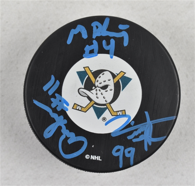 Anaheim Mighty Ducks Autographed Hockey Puck