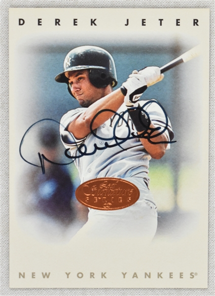 Derek Jeter Autographed Leaf Signature Series Baseball Card