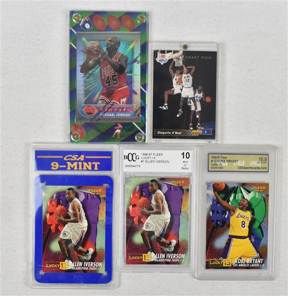 NBA Lot of 4 Basketball Cards w/Kobe Bryant Rookie
