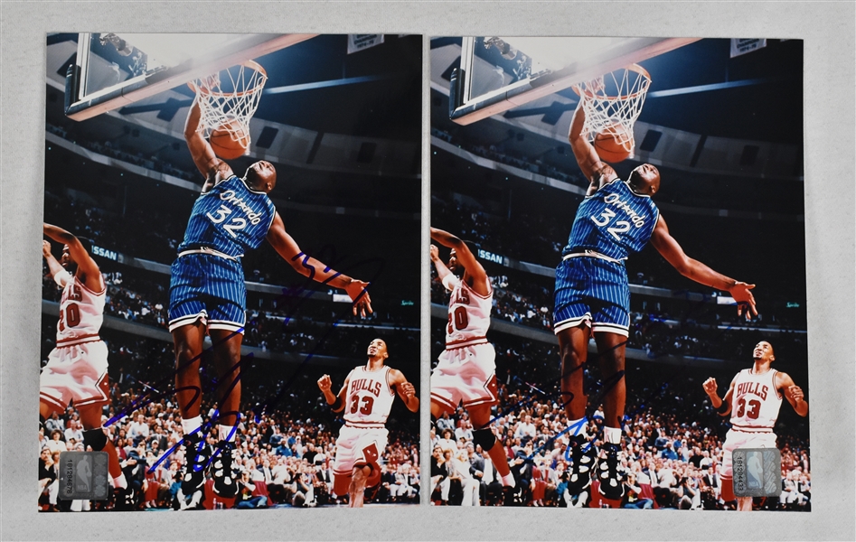 Shaquille ONeal Lot of 2 Autographed 8x10 Photos