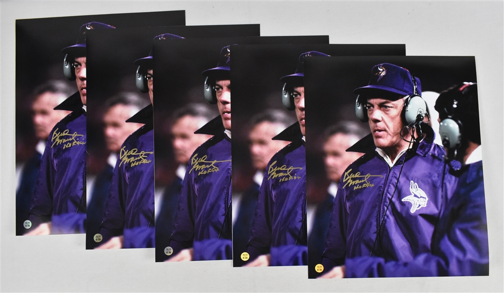 Bud Grant Lot of 5 Autographed 16x20 Photos