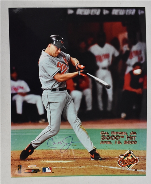 Cal Ripken Jr. Autographed 16x20 Photo From 3,000th Hit Game