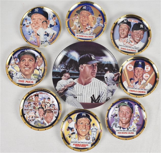 Mickey Mantle Collection of 9 Limited Edition Plates