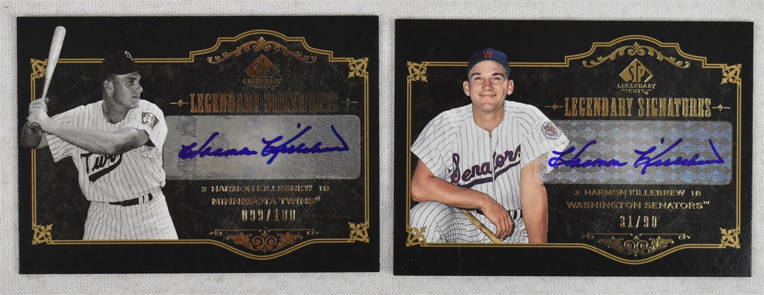 Harmon Killebrew Lot of 2 Autographed Limited Edition Cards