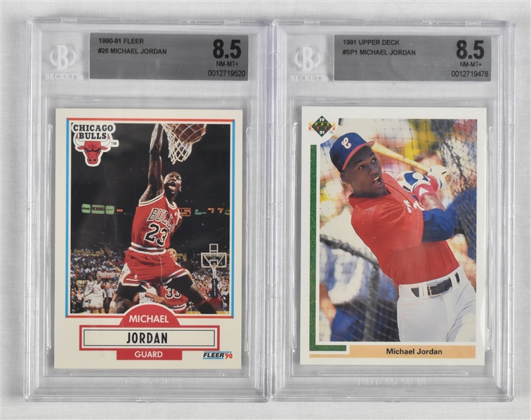Michael Jordan 1991 UD Baseball & 1990-91 Fleer Basketball Cards