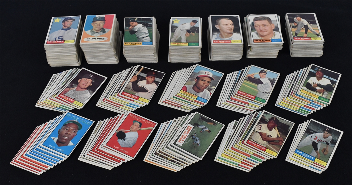 Collection of 1961 Topps Cards w/Mickey Mantle  