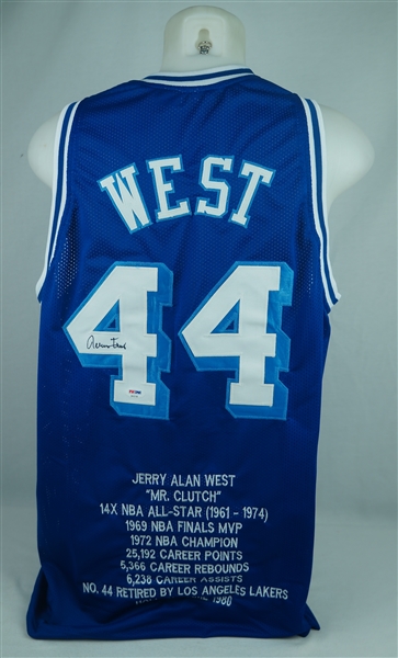 Jerry West Autographed Minneapolis Lakers Embroidered Jersey