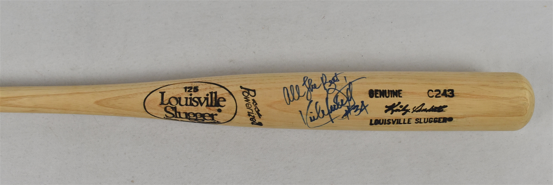 Kirby Puckett Autographed & Inscribed Signature Model C243 Bat