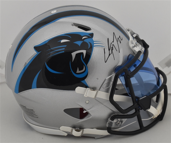 Christian McCaffrey Autographed Full Size Authentic Carolina Panthers Helmet w/Visor & CMC Stickers