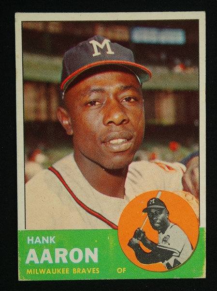 Hank Aaron 1963 Topps Baseball Card #390