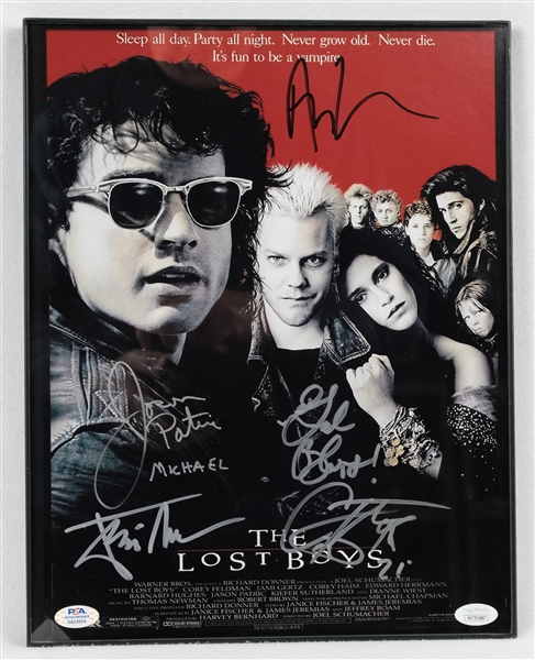 "The Lost Boys" Autographed 11x14 Photo w/Sutherland Feldman Patric & Newlander PSA/DNA
