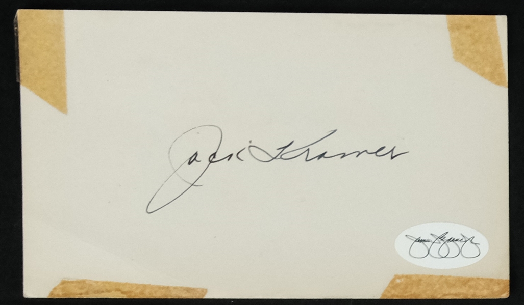 Jackie Kramer Autographed Cut Signature JSA