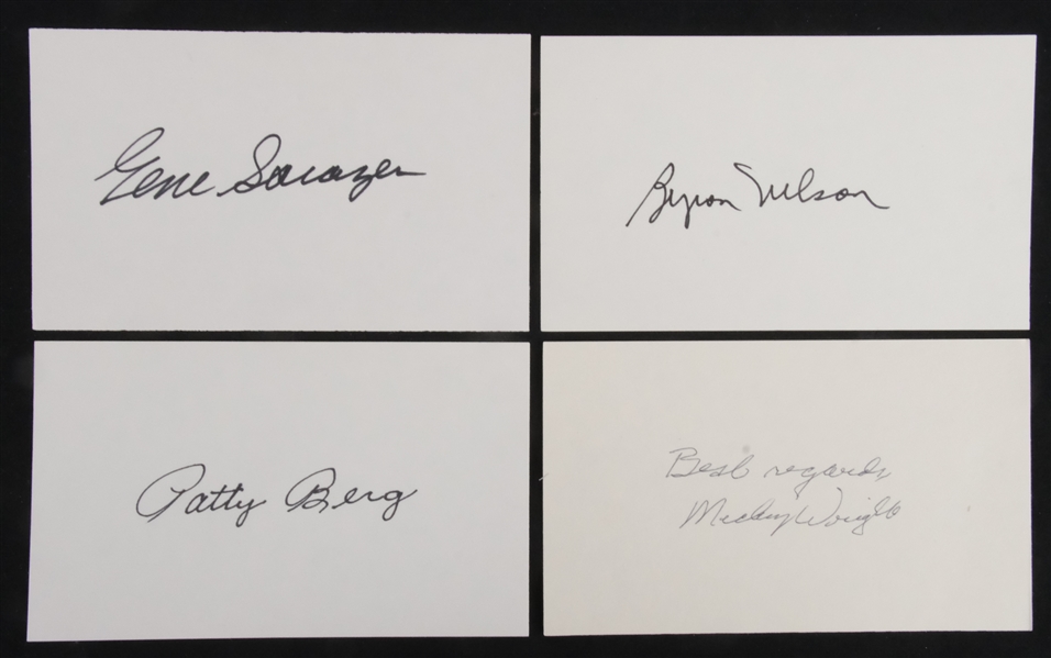 Golf Legends Lot of 4 Autographed 3x5 Index Cards