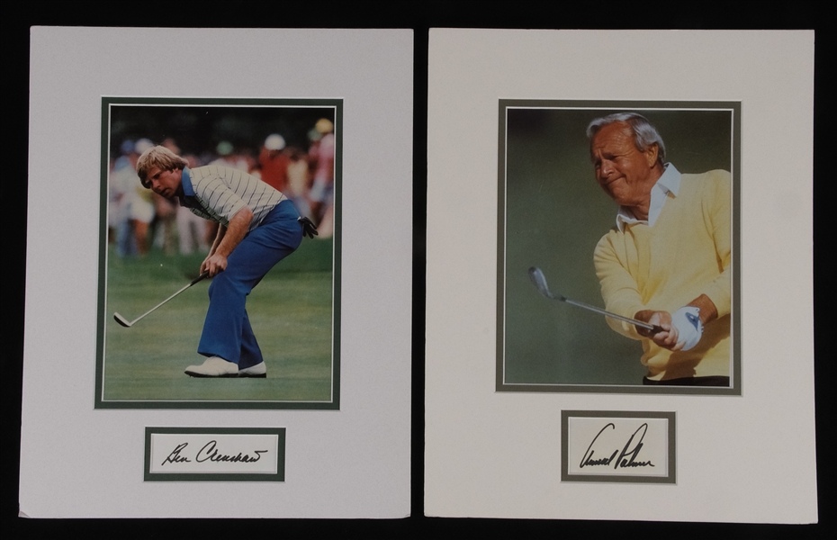 Arnold Palmer & Ben Crenshaw Autographed 11x14 Matted Displays JSA