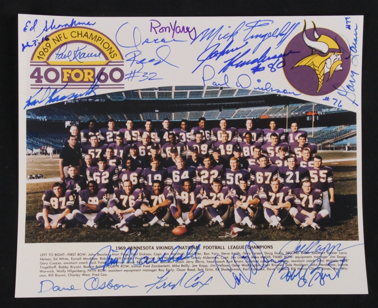 Minnesota Vikings 1969 Team Signed Photo w/15 Signatures