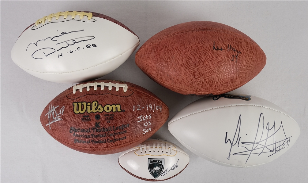 Lot of 5 Autographed Footballs w/Mike Ditka