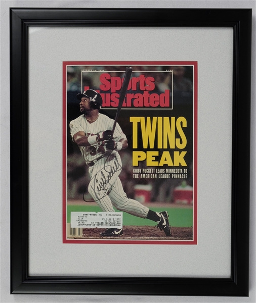 Kirby Puckett Autographed & Framed 1991 Sports Illustrated 