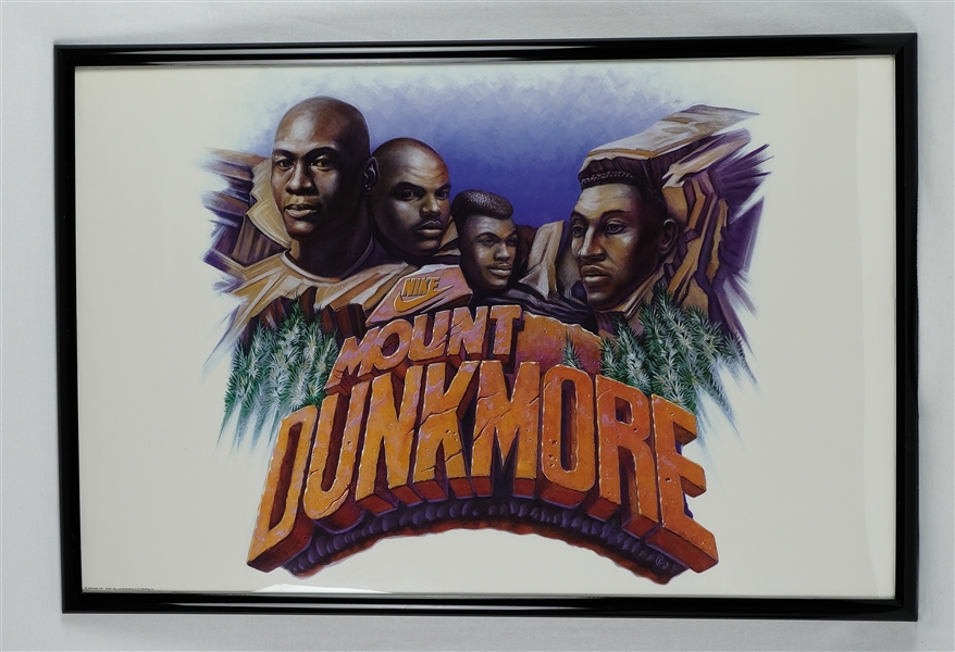 Michael Jordan Charles Barkley David Robinson & Scottie Pippen Original 24x36 Nike Mount Dunkmore Poster