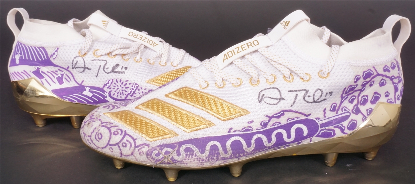 Adam Thielen Game Used & Autographed Custom Painted State Fair Football Cleats
