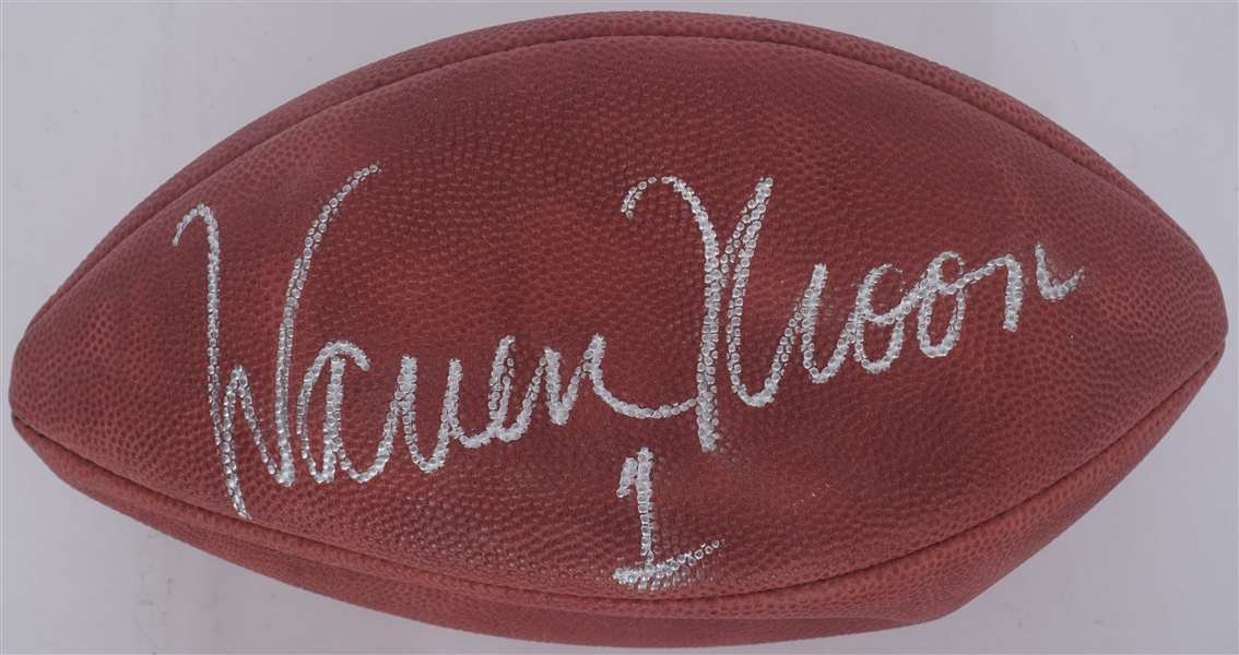 Warren Moon Autographed 75th NFL Anniversary Football Beckett