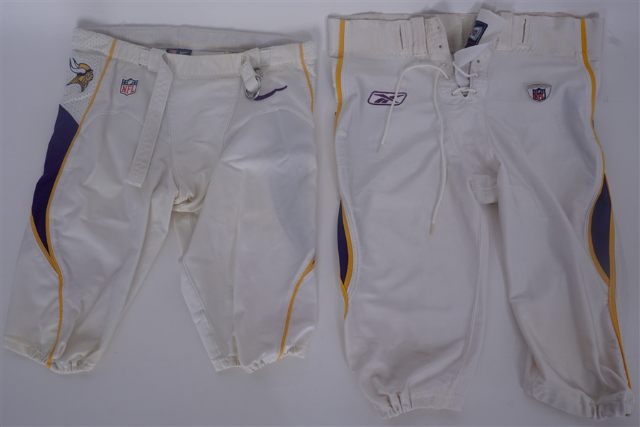 Lot of 2 Pairs of Minnesota Vikings Game Used Pants