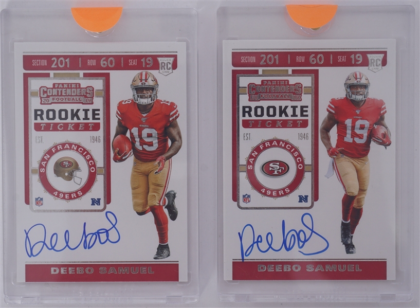 Lot of 2 Deebo Samuel Autographed 2019 Panini Contenders Rookie Ticket Cards