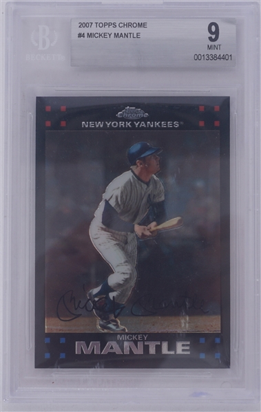 Mickey Mantle 2007 Topps Chrome #4 BGS Mint 9 Card