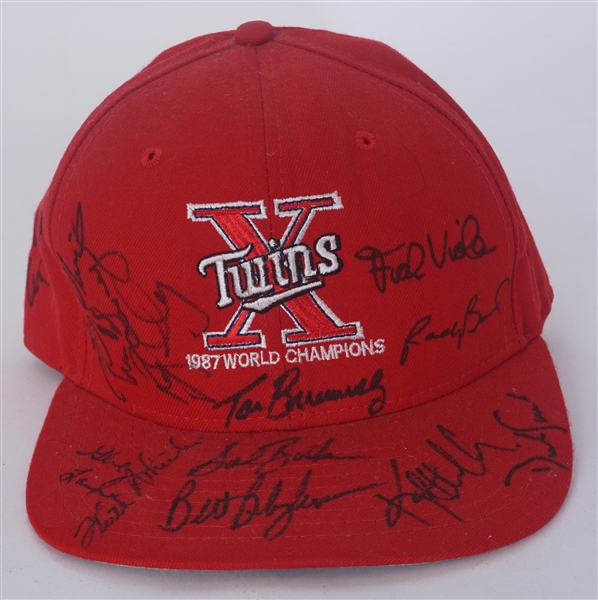 Minnesota Twins 1987 World Champions Signed Hat w/ Oliva, Viola, & Blyleven Beckett LOA