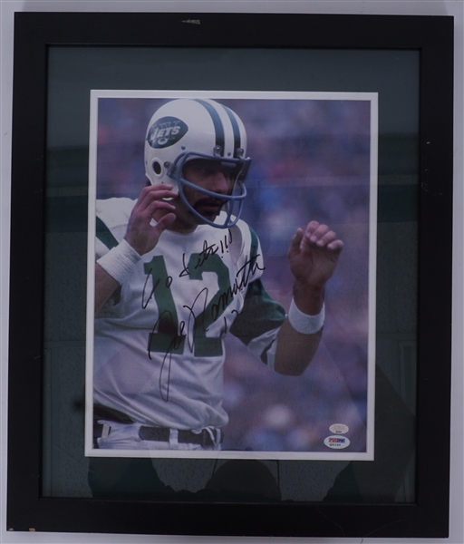 Joe Namath New York Jets Autographed Framed 11x14 Photo PSA/DNA
