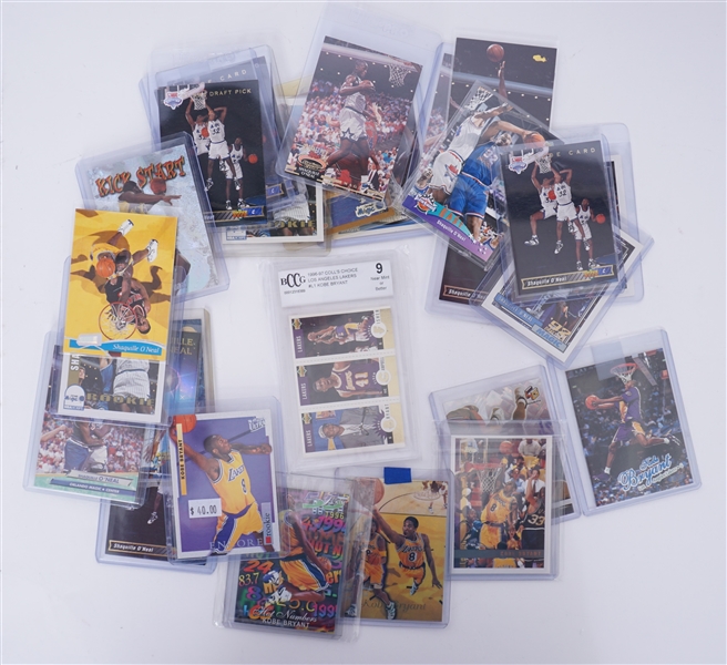 Lot of 29 Kobe Bryant & Shaquille ONeal Basketball Cards w/ Many Rookie Cards