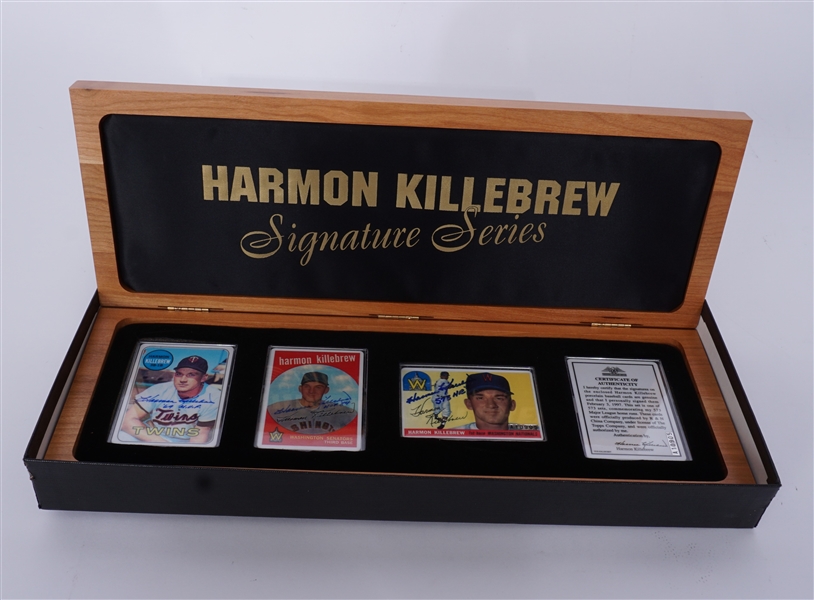 Lot of 3 Harmon Killebrew Autographed & Inscribed Signature Series Porcelain Cards LE #30/573 w/ Player Provenance