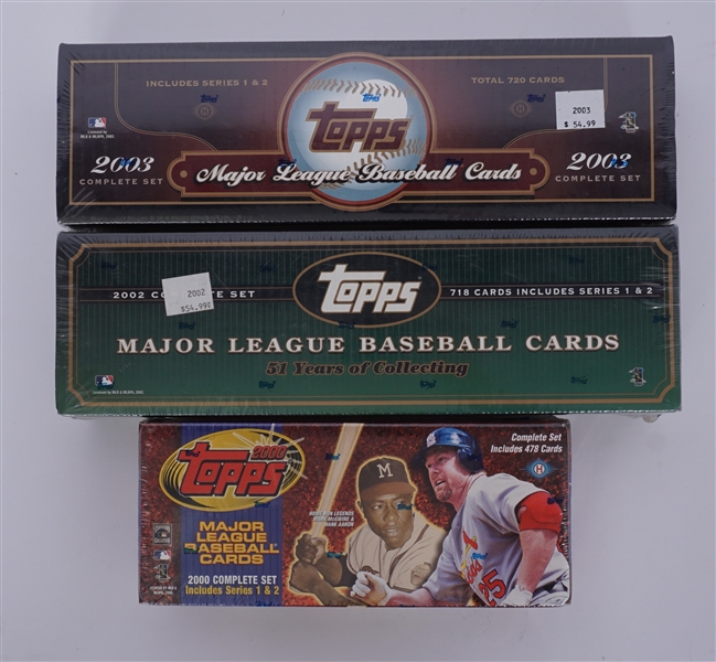 Lot of 3 Unopened Early 2000s Topps Baseball Complete Sets