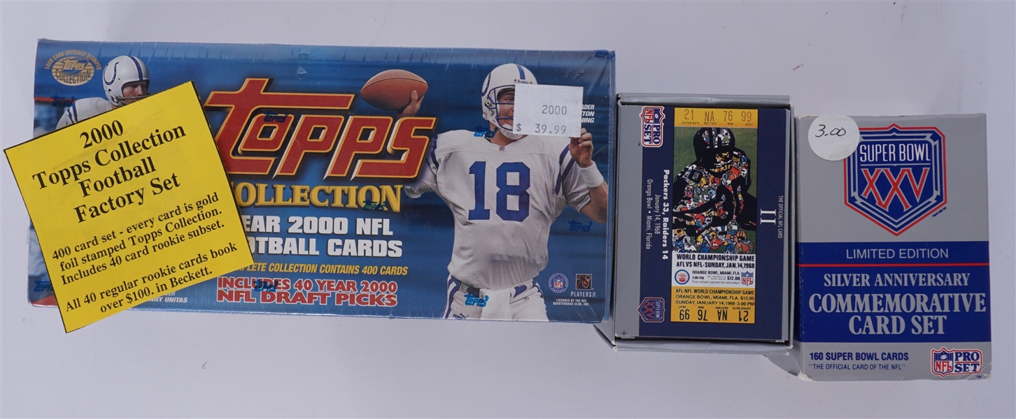 2000 Topps Football Complete Card Set & Super Bowl XXV LE Pro Set 
