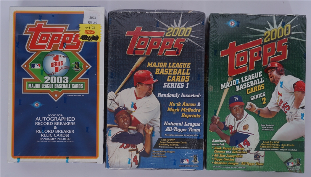 Lot of 3 Unopened 2000 & 2003 Topps Baseball Card Sets 
