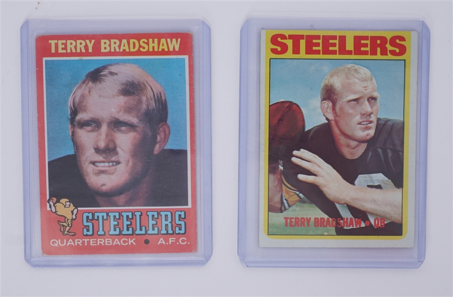 Lot of 2 Topps Terry Bradshaw Cards w/ Rookie Card