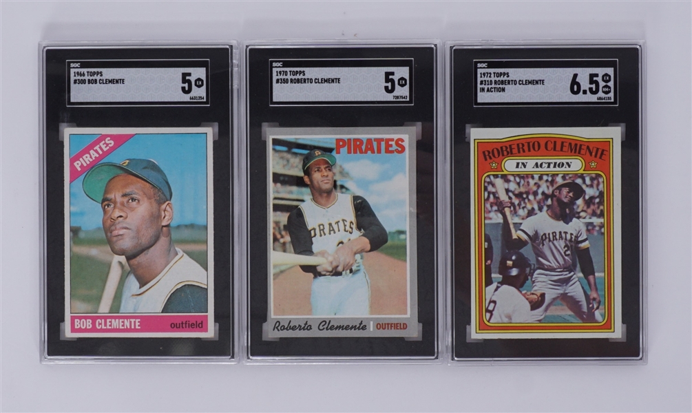 Lot of 3 Topps Roberto Clemente Graded Cards
