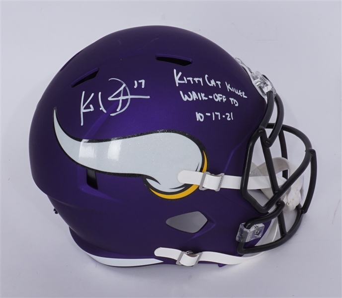 KJ Osborn Autographed & Inscribed Minnesota Vikings Full Size Replica Helmet Beckett