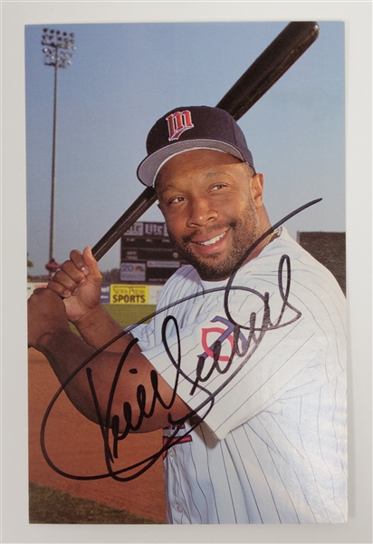 Kirby Puckett Autographed 3x5 Card 