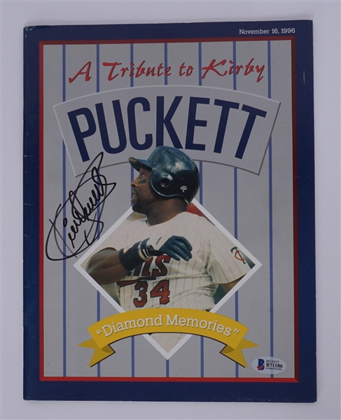 Kirby Puckett Autographed "A Tribute to Kirby Puckett" Magazine Beckett