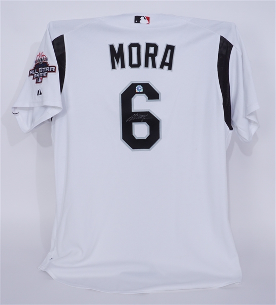 Melvin Mora 2003 Game Issued & Autographed A.L. All-Star BP Jersey MLB