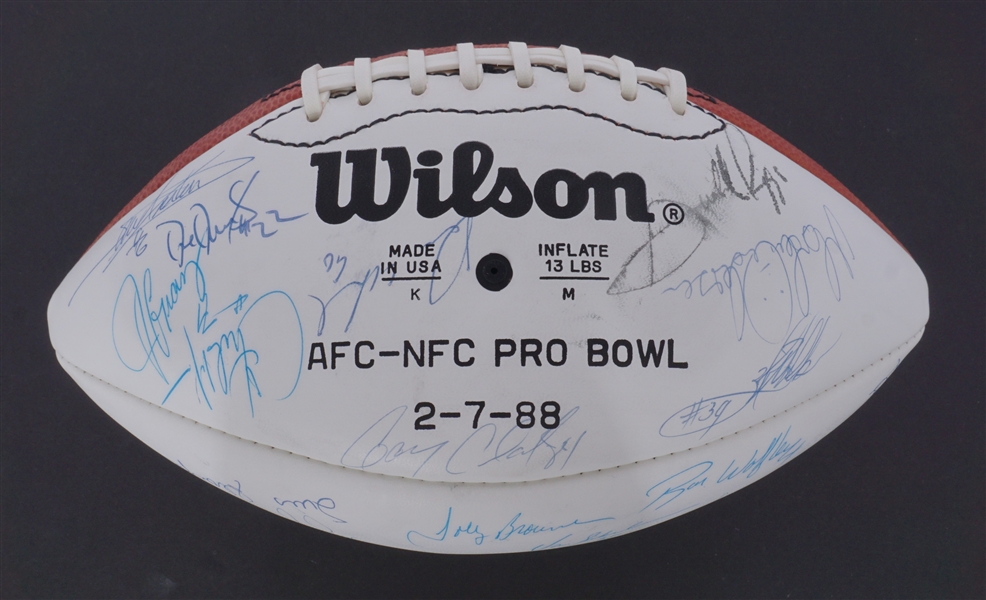 1988 NFC Pro Bowl Team Signed Football w/ Montana & Rice Beckett LOA