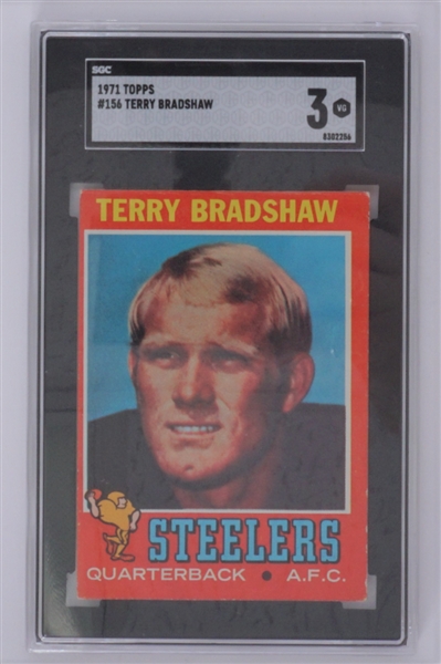 Terry Bradshaw 1971 Topps #156 Rookie Card SGC VG 3