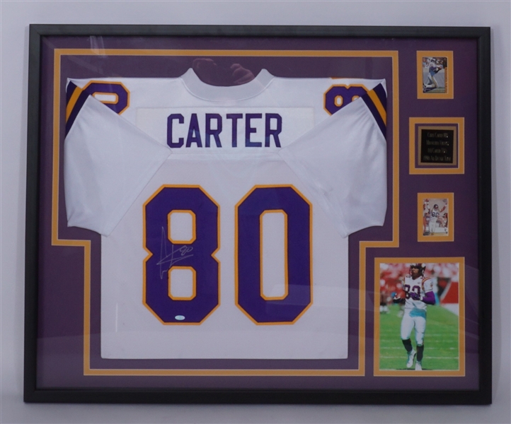 Cris Carter Autographed & Framed Minnesota Vikings Jersey Steiner