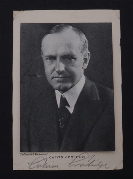Calvin Coolidge Autographed 4x6 Vintage Photo w/ JGA LOA