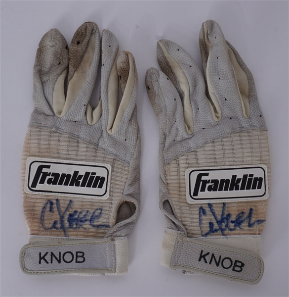Chuck Knoblauch Minnesota Twins Game Used & Autographed Batting Gloves