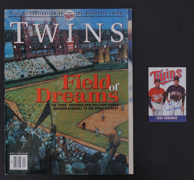 Minnesota Twins Lot w/ Paul Molitor Autographed 1997 Schedule & Unsigned 1997 Magazine