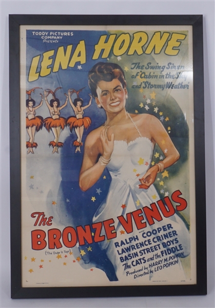 1943 "The Bronze Venus" Lena Horne Original Framed Movie Poster